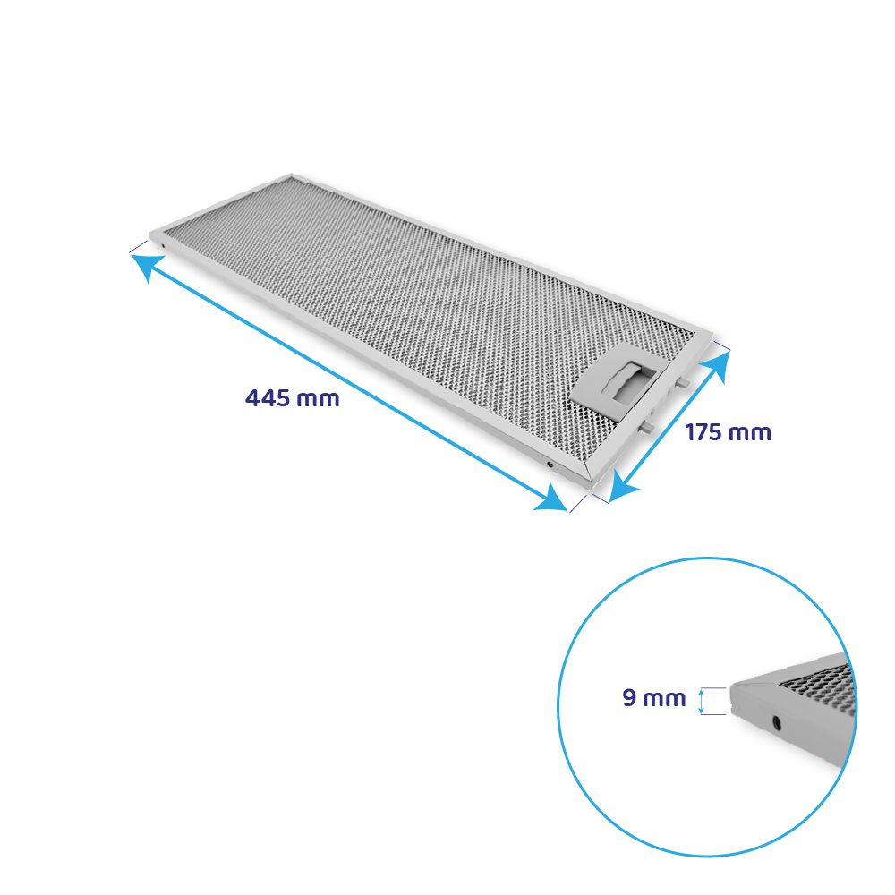 Siemens Metaalfilter 445x175mm 352813 / 00352813 (achter)