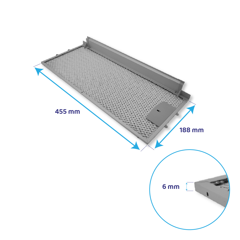 Bosch Metaalfilter 455x188mm 434105 / 00434105 (voor)