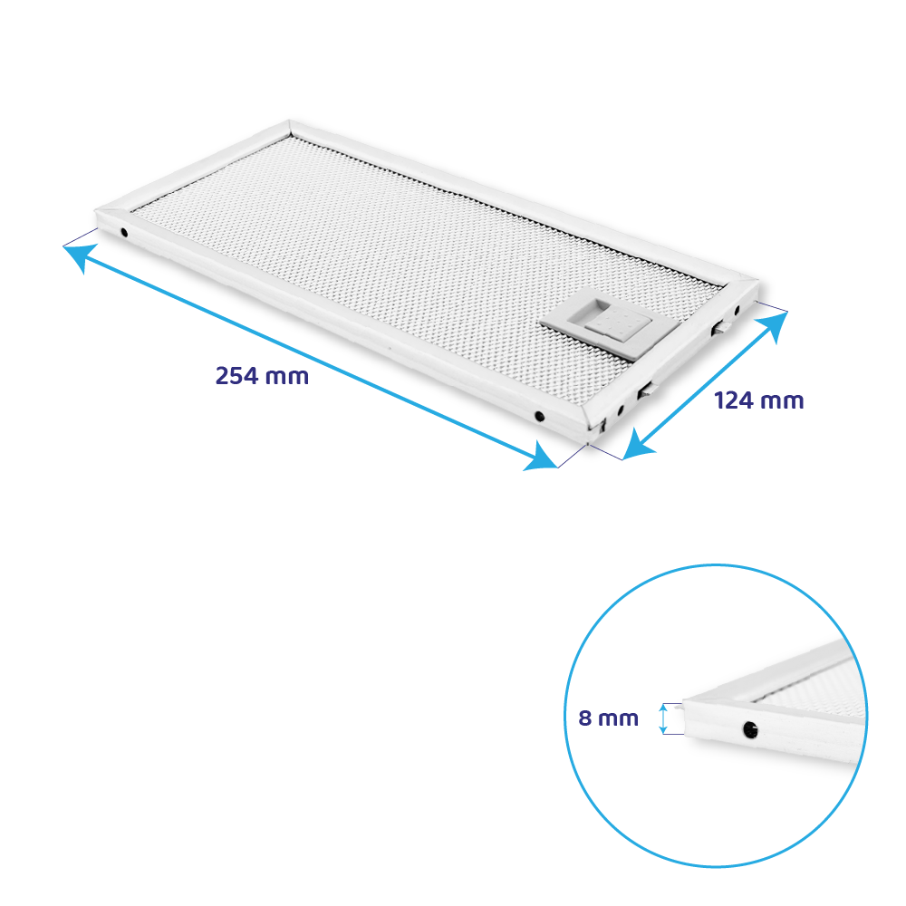 Metaalfilter geschikt voor Ikea 254x124mm FINSMAKARE