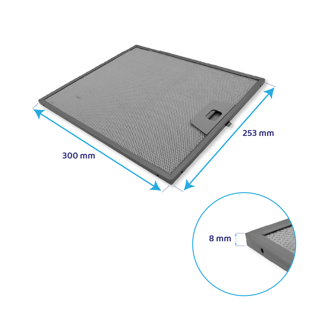 Metaalfilter 300x253mm geschikt voor Ikea RYTMISK 90CM