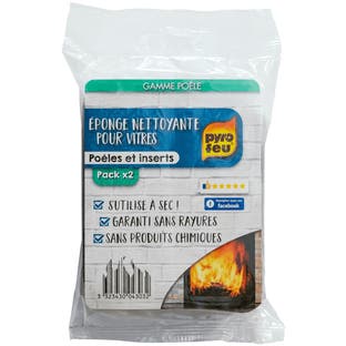 Reinigingsspons voor kachel- en inzethaardruiten 2x Pyrofeu