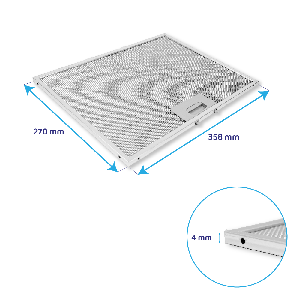 Whirlpool Metaalfilter 358x270mm 482000092088