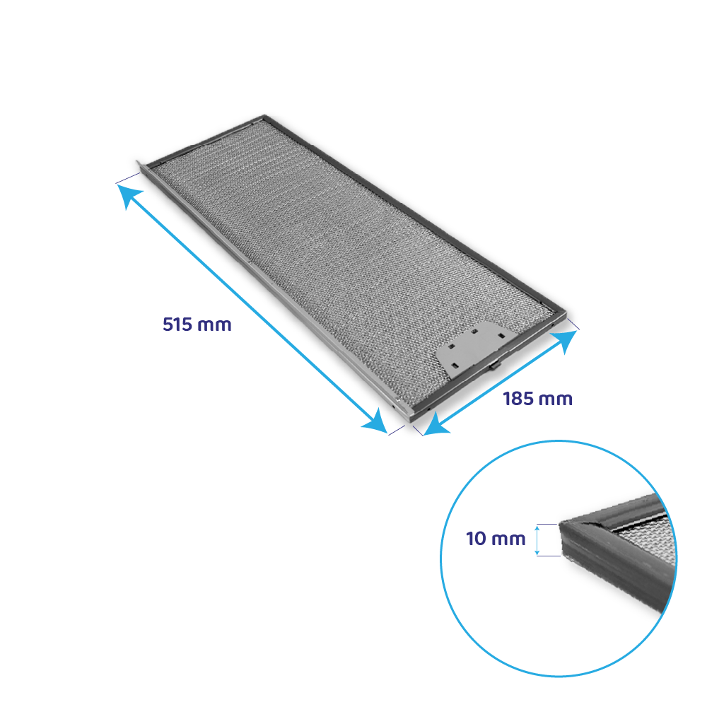 Progress Metaalfilter 515x185x8mm 50271563004