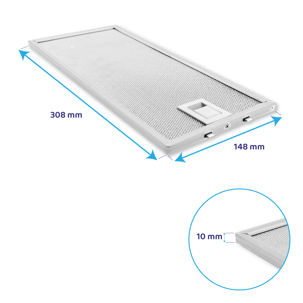 Novy Metaalfilter 308x148mm 563-8045 / 6830020