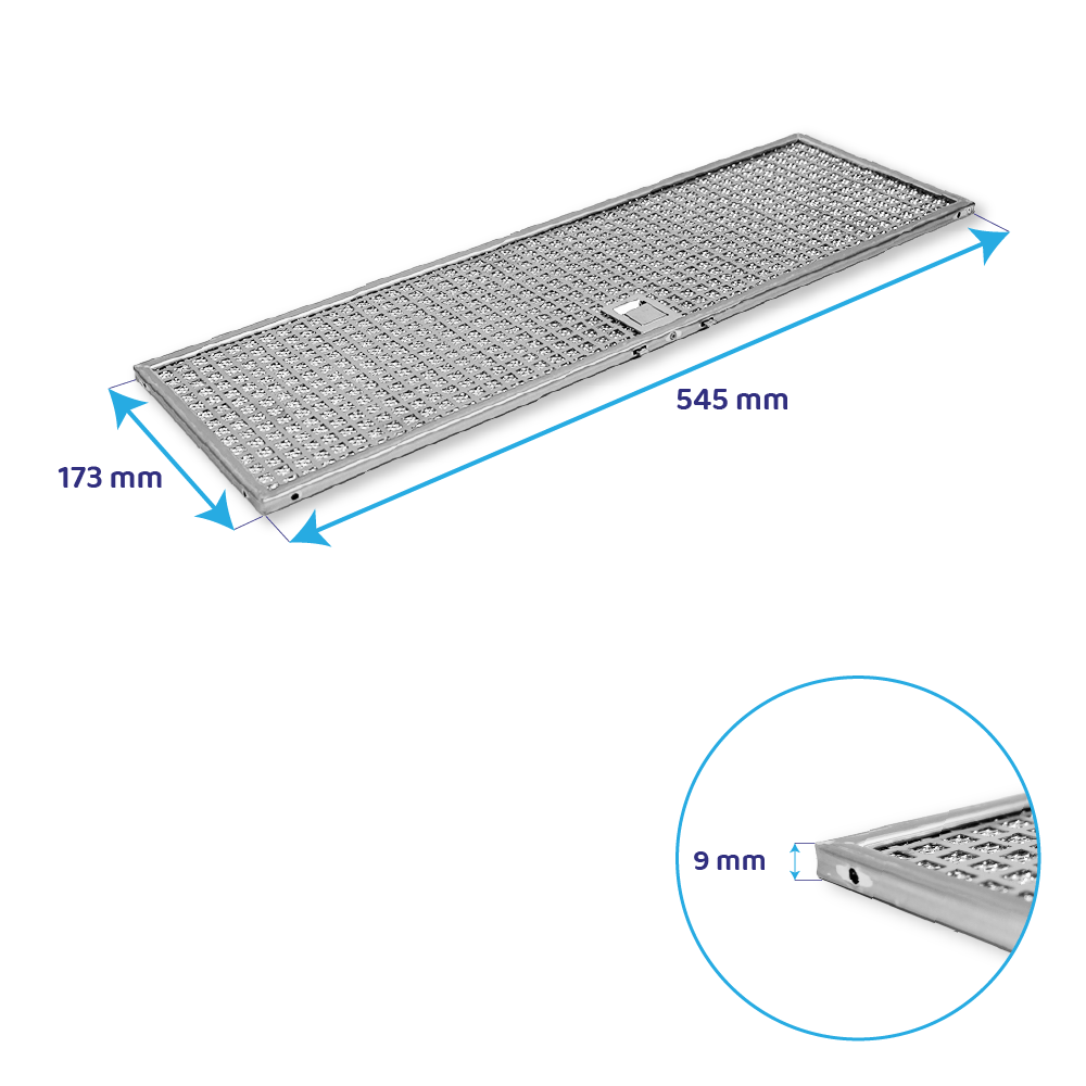 Novy Metaalfilter 545x173mm 563-8046 / 650020