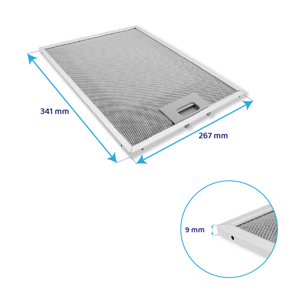 Metaalfilter 341x267mm geschikt voor Boretti SH RANGE