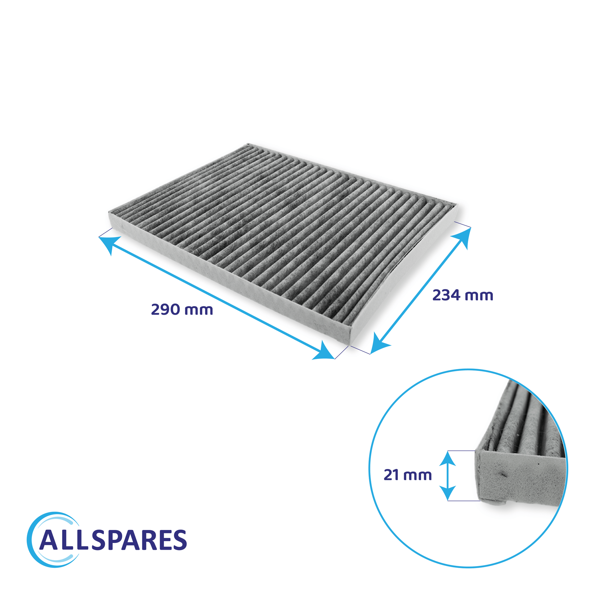 CleanAir Plus Koolstoffilter geschikt voor Bosch 11034226 / DIZ1JX1B6 (3St.)