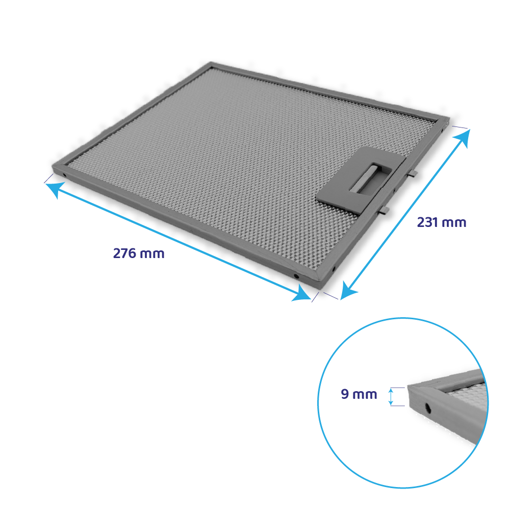 Metaalfilter 276x231mm geschikt voor Electrolux 4055101671