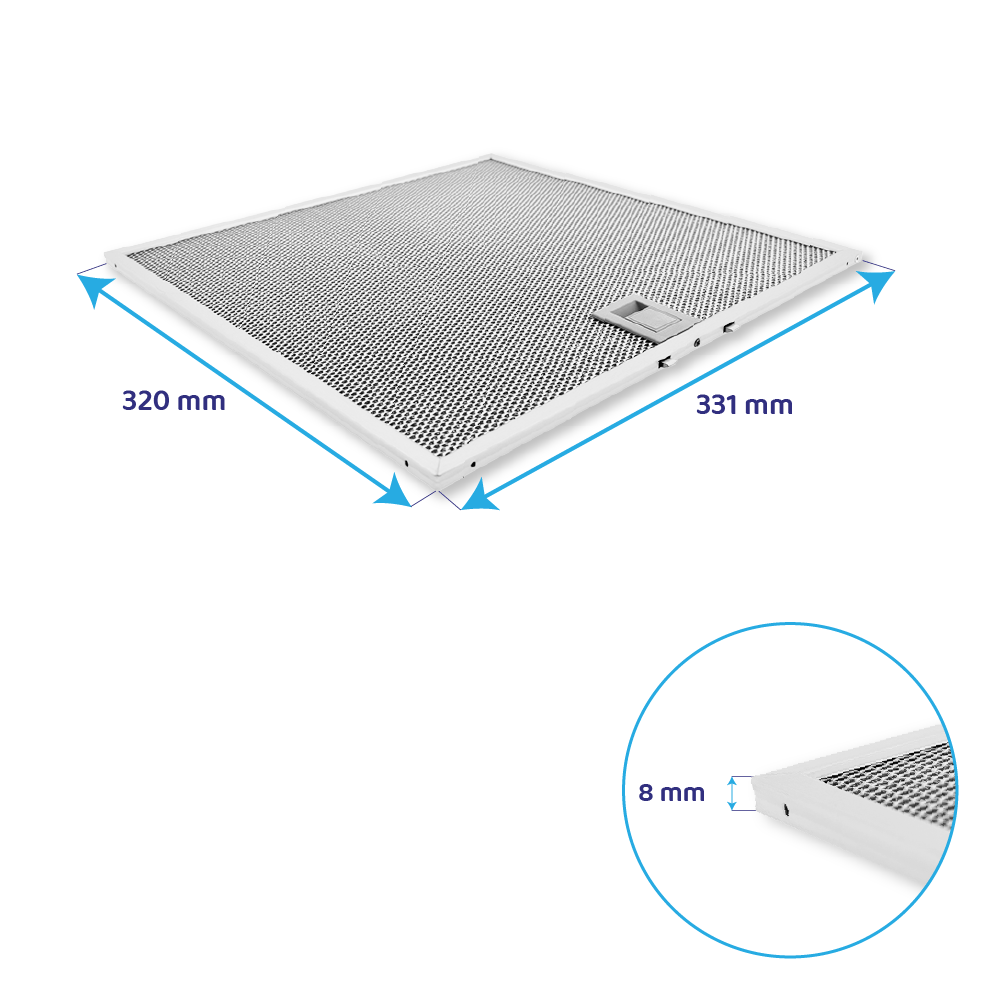 Metaalfilter 320x330mm geschikt voor Neff 362381 / 00362381