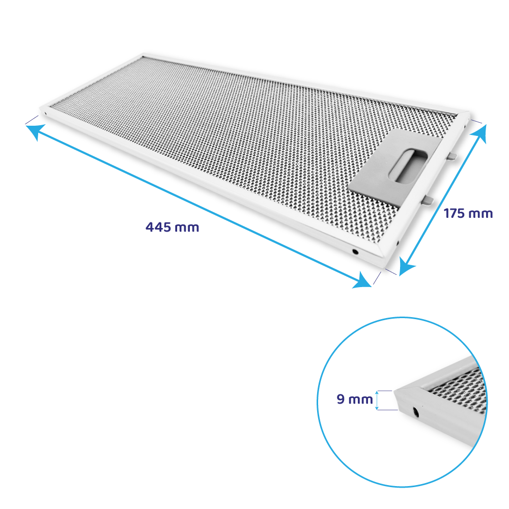 Metaalfilter 445x175mm geschikt voor Pitsos 352813 / 00352813