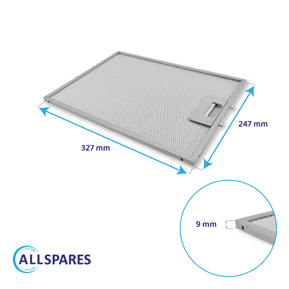 Metaalfilter 247x327mm geschikt voor Pelgrim 88019356 / 46219