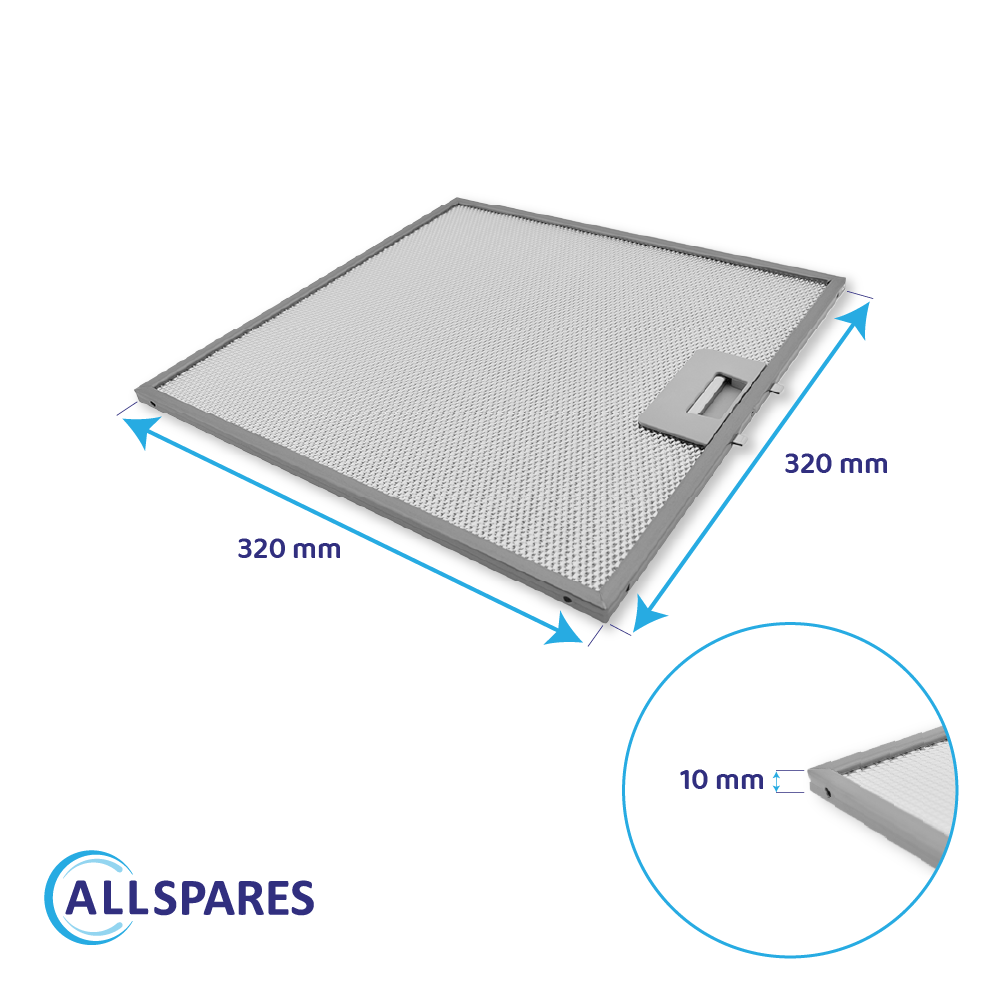Metaalfilter 320x320mm geschikt voor Ikea 481248058144