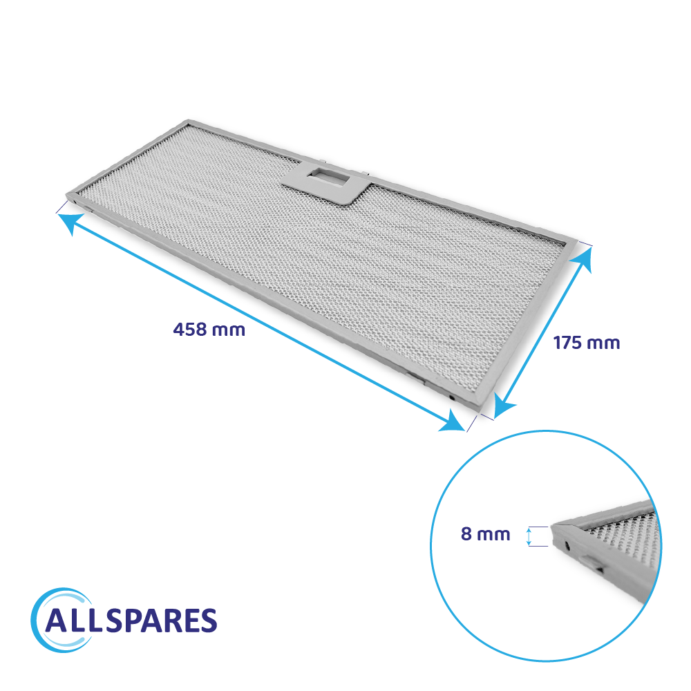 AllSpares Metaalfilter 458x175x8mm 481248058314