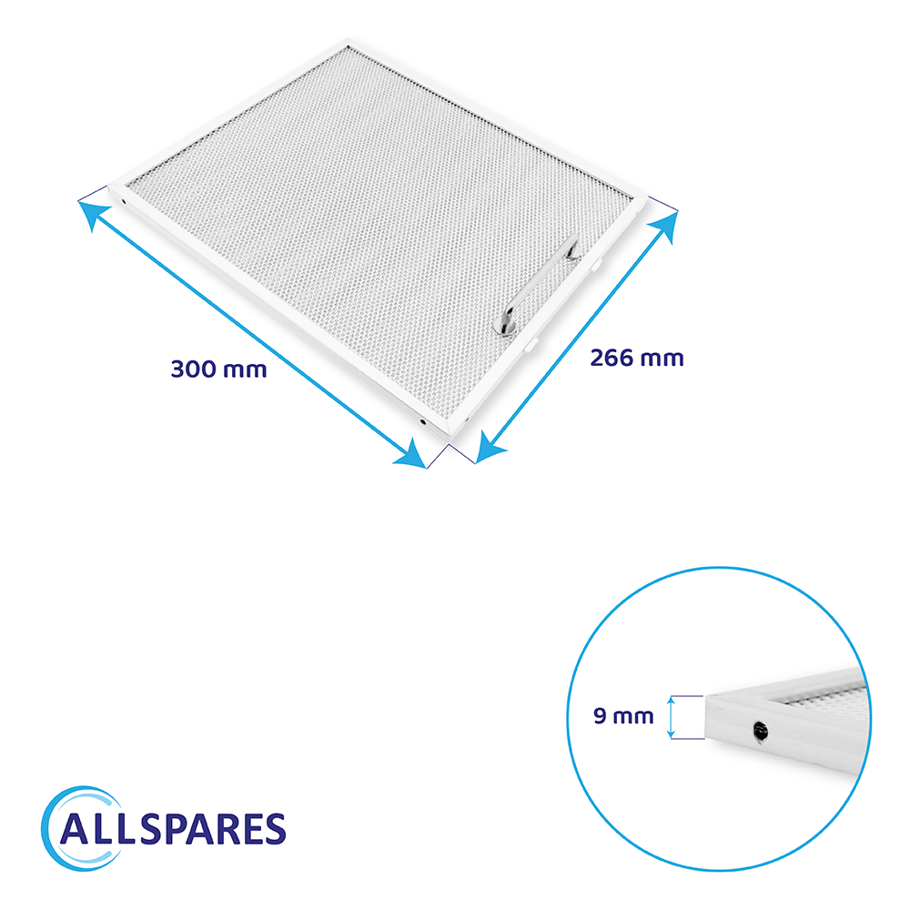 Metaalfilter 300x266x9mm geschikt voor Neff 210340 / 00210340