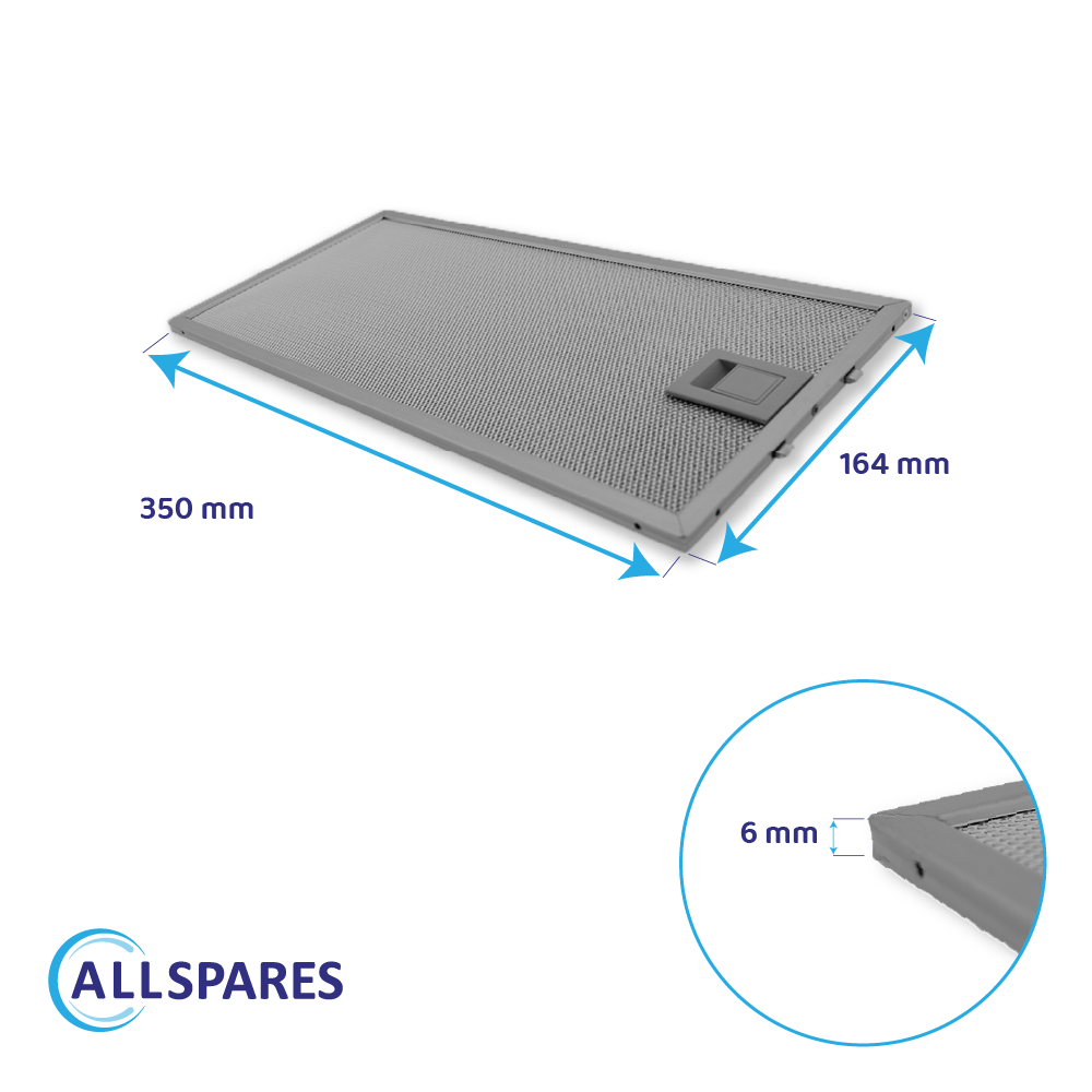 Metaalfilter 350x164mm geschikt voor Neff 435204 / 00435204