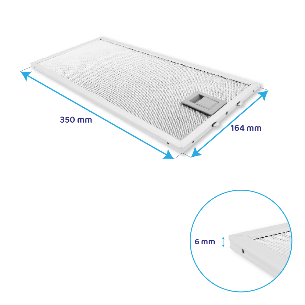 Metaalfilter 350x164mm geschikt voor Gaggenau 435204 / 00435204