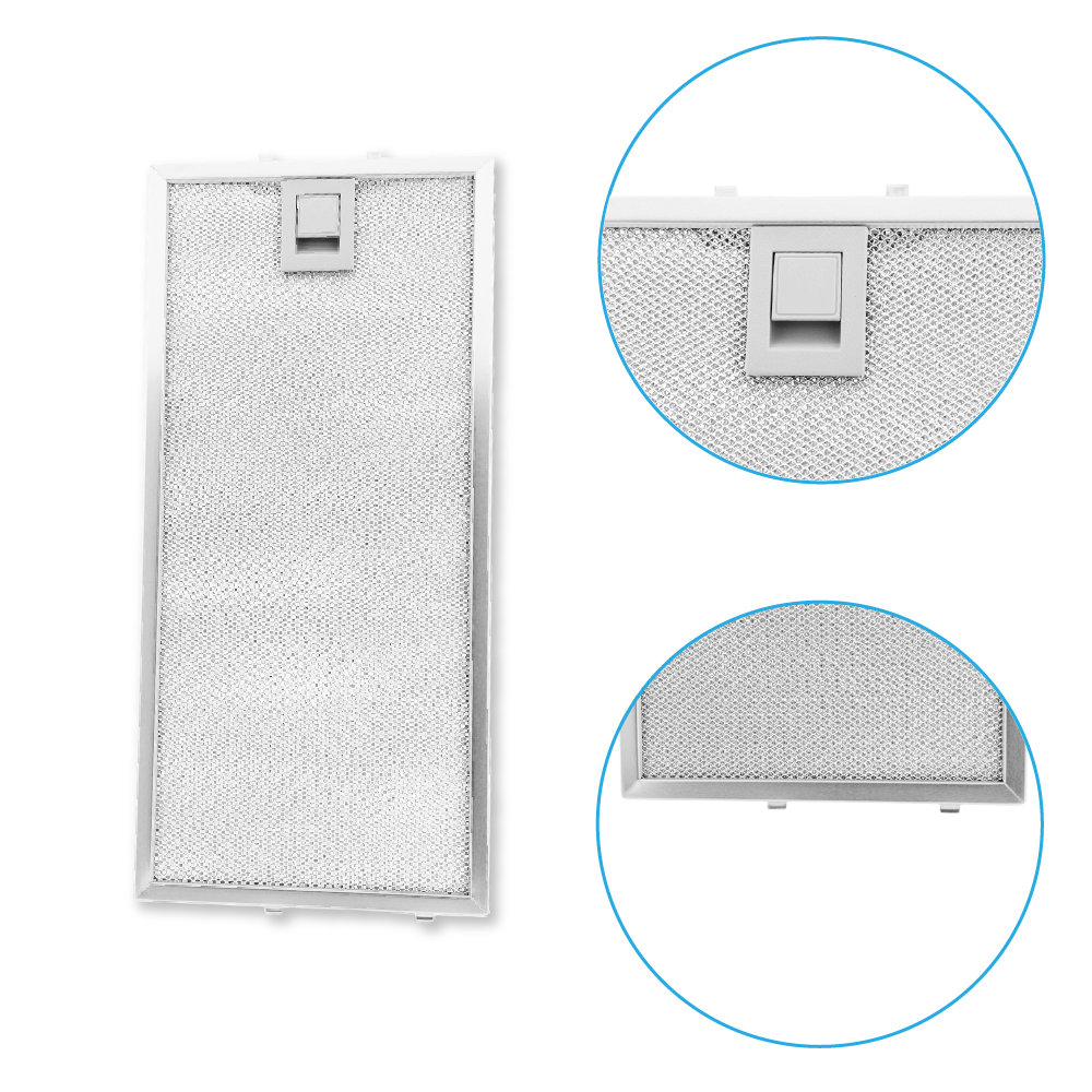 Metaalfilter 350x164mm geschikt voor Siemens 435204 / 00435204