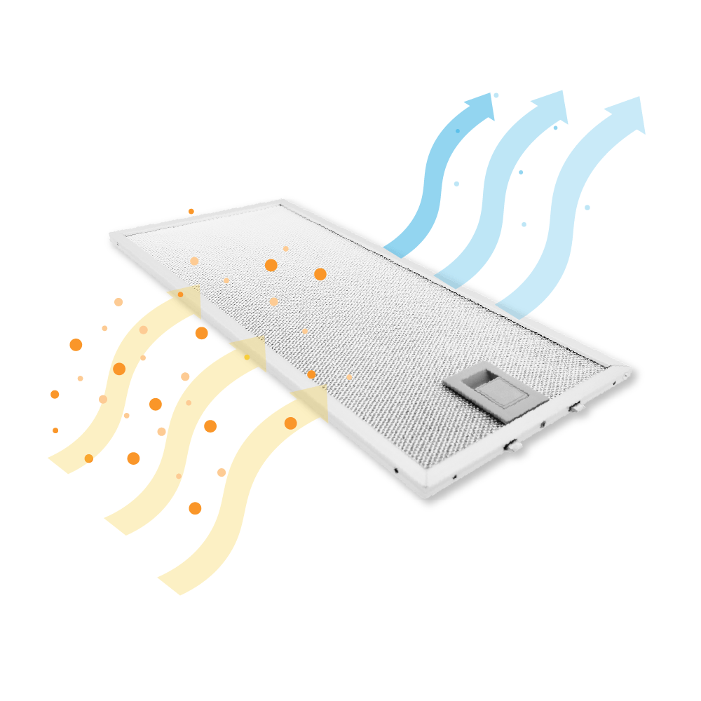 Metaalfilter 350x164mm geschikt voor Siemens 435204 / 00435204