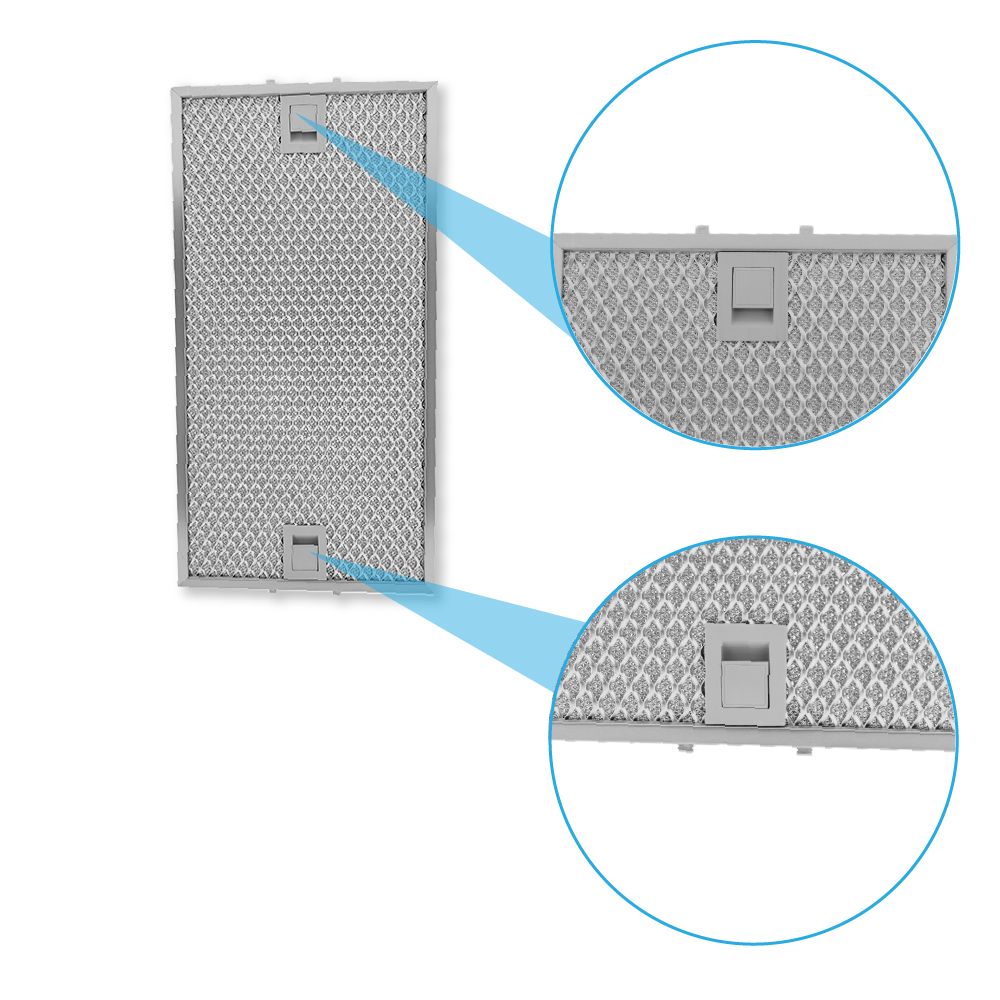 Metaalfilter 403x208mm geschikt voor Balay 434107 / 00434107 (achter)