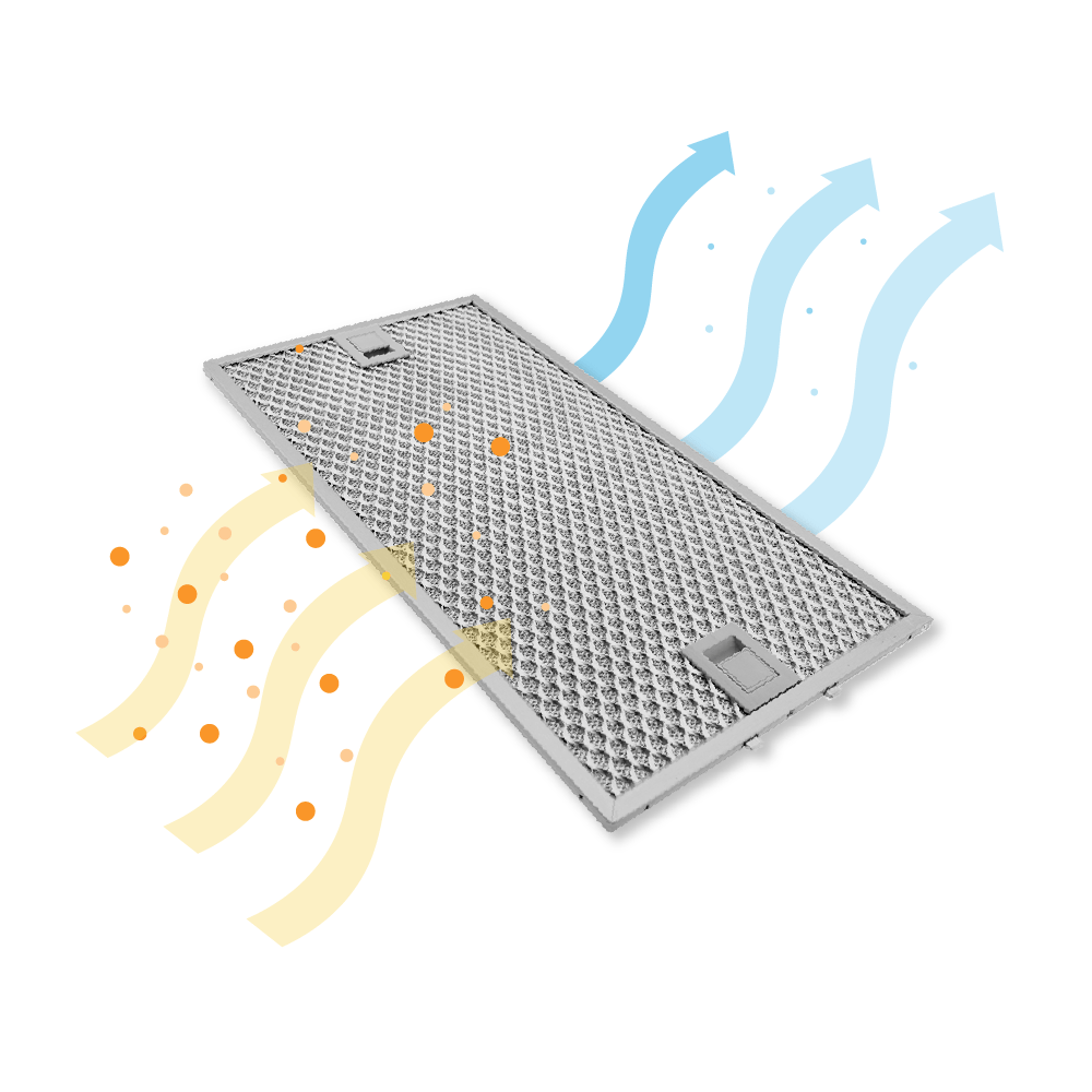 Metaalfilter 403x208mm geschikt voor Neff 434107 / 00434107 (achter)