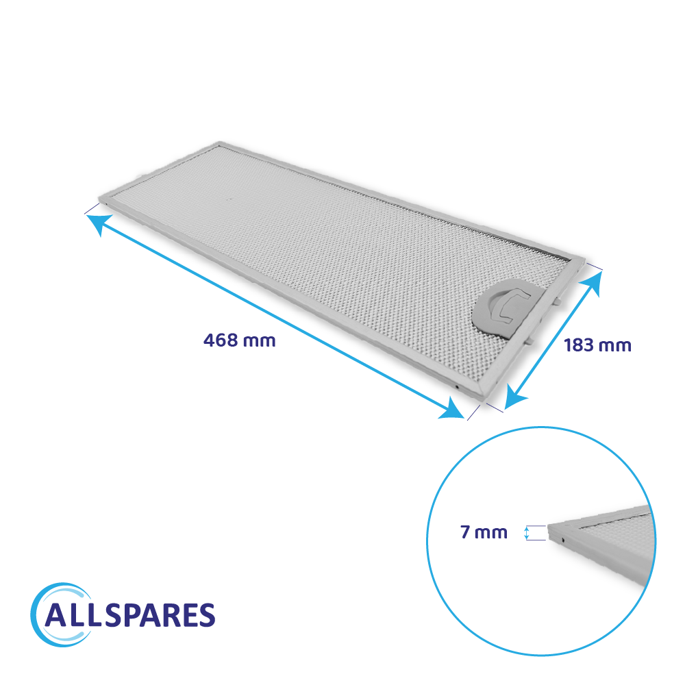 Metaalfilter 468x183x7mm geschikt voor ATAG 401468