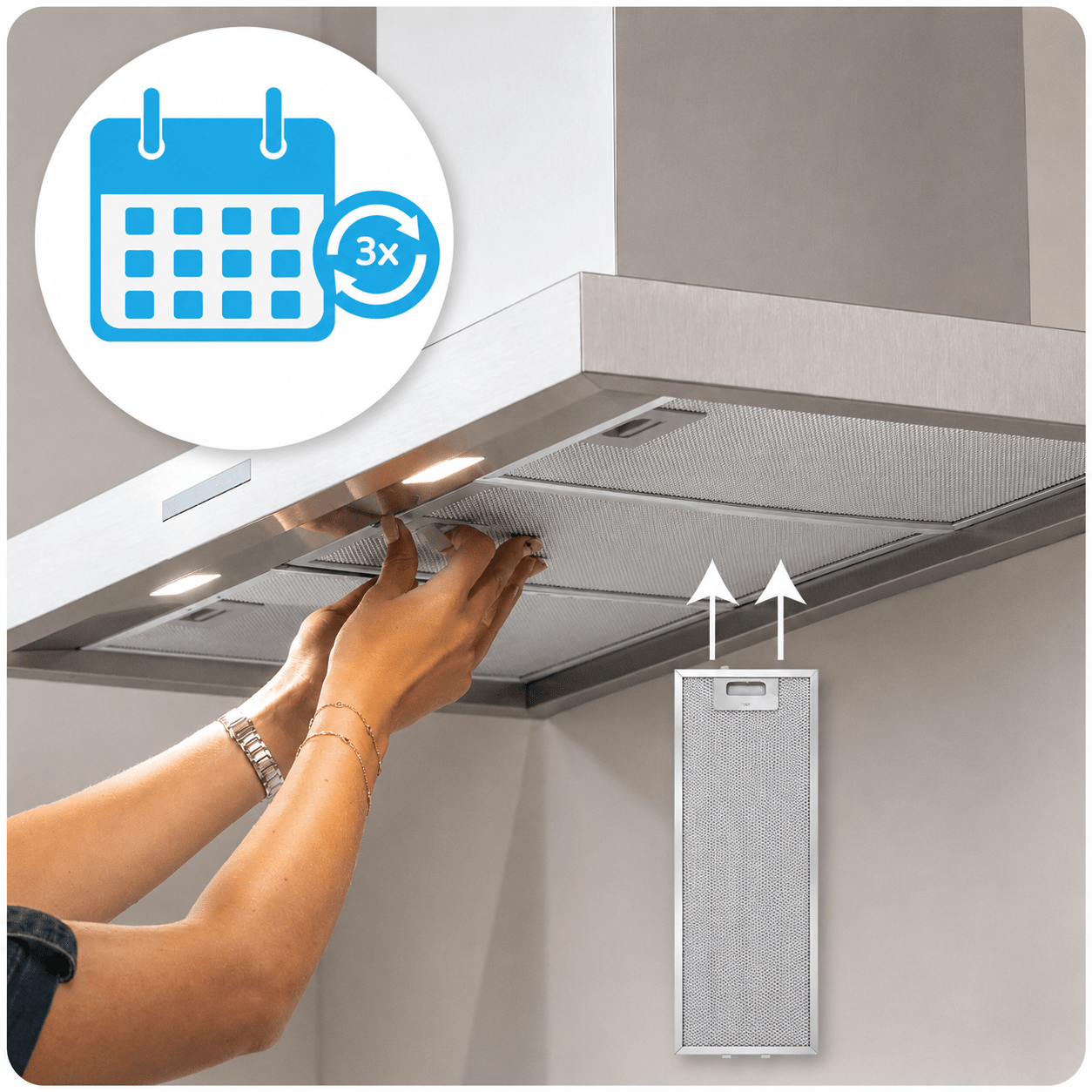 Metaalfilter 532x176x9mm geschikt voor Hotpoint-Ariston 481248058305