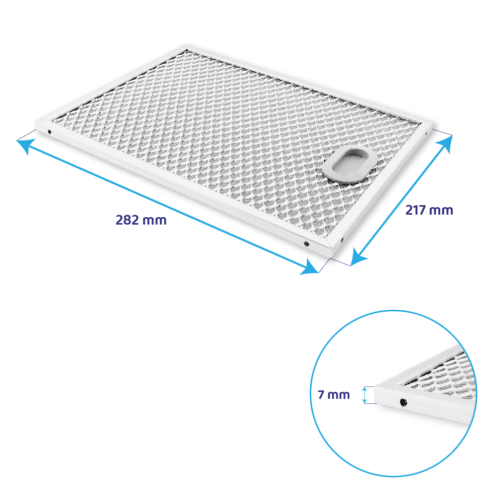 Metaalfilter 282x217mm geschikt voor ATAG 16078