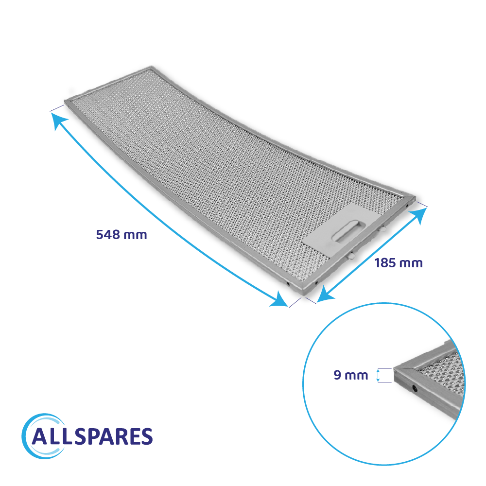 Metaalfilter 548x185mm geschikt voor Neff 357623 / 00357623