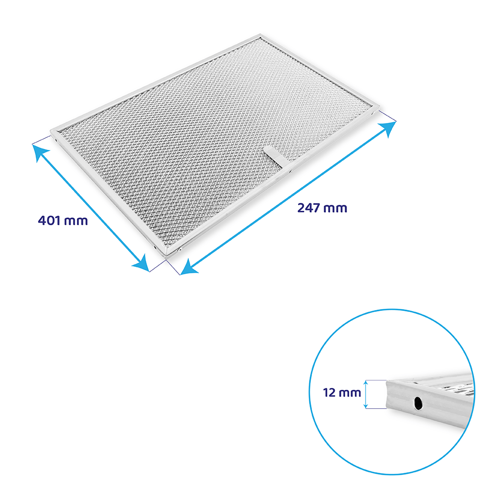 Metaalfilter 401x247mm geschikt voor Novy 563-8040