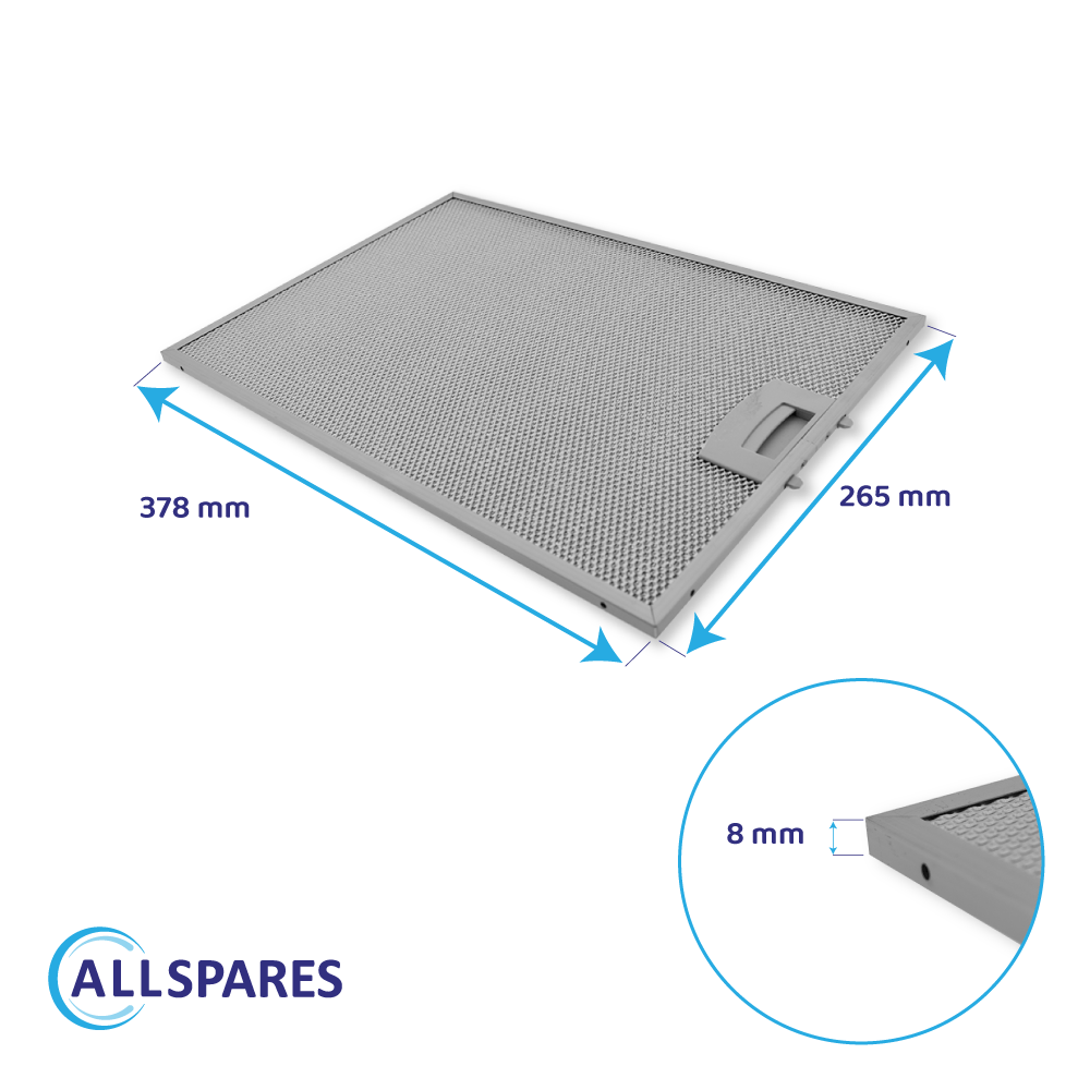Metaalfilter 378x265mm geschikt voor Viva 11025757 / 11022929