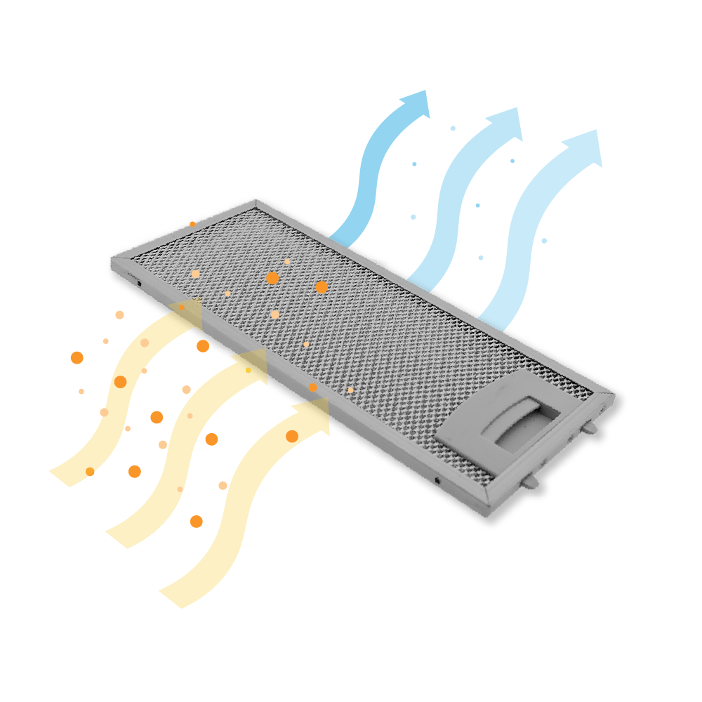 Metaalfilter 250x110mm geschikt voor Bosch 11022470