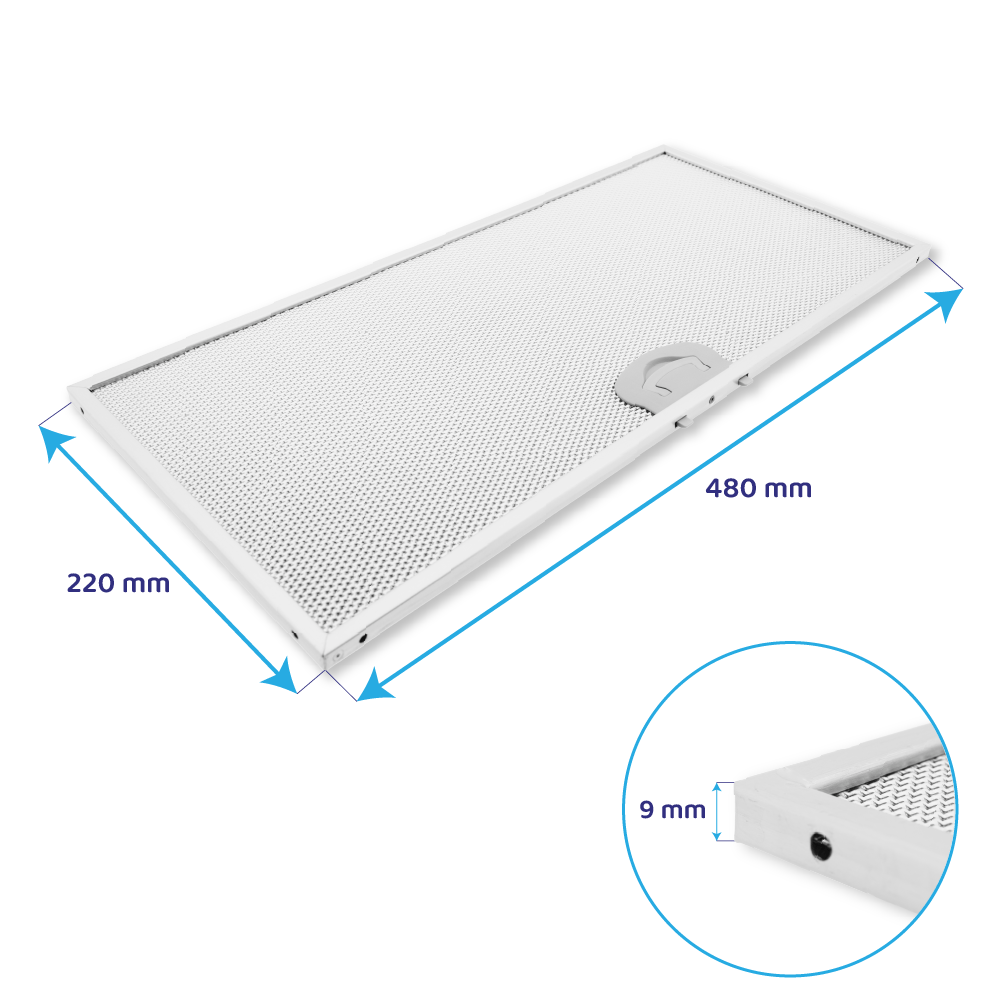 Metaalfilter 480x220mm geschikt voor Airone ACFMAA9X48X22MC000