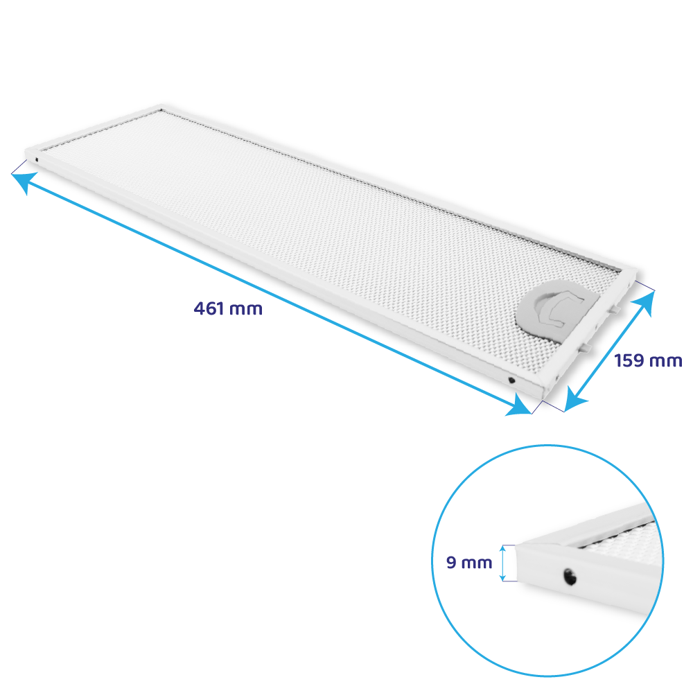 Metaalfilter 461x159mm geschikt voor Airone ACFMAA9X461X159000
