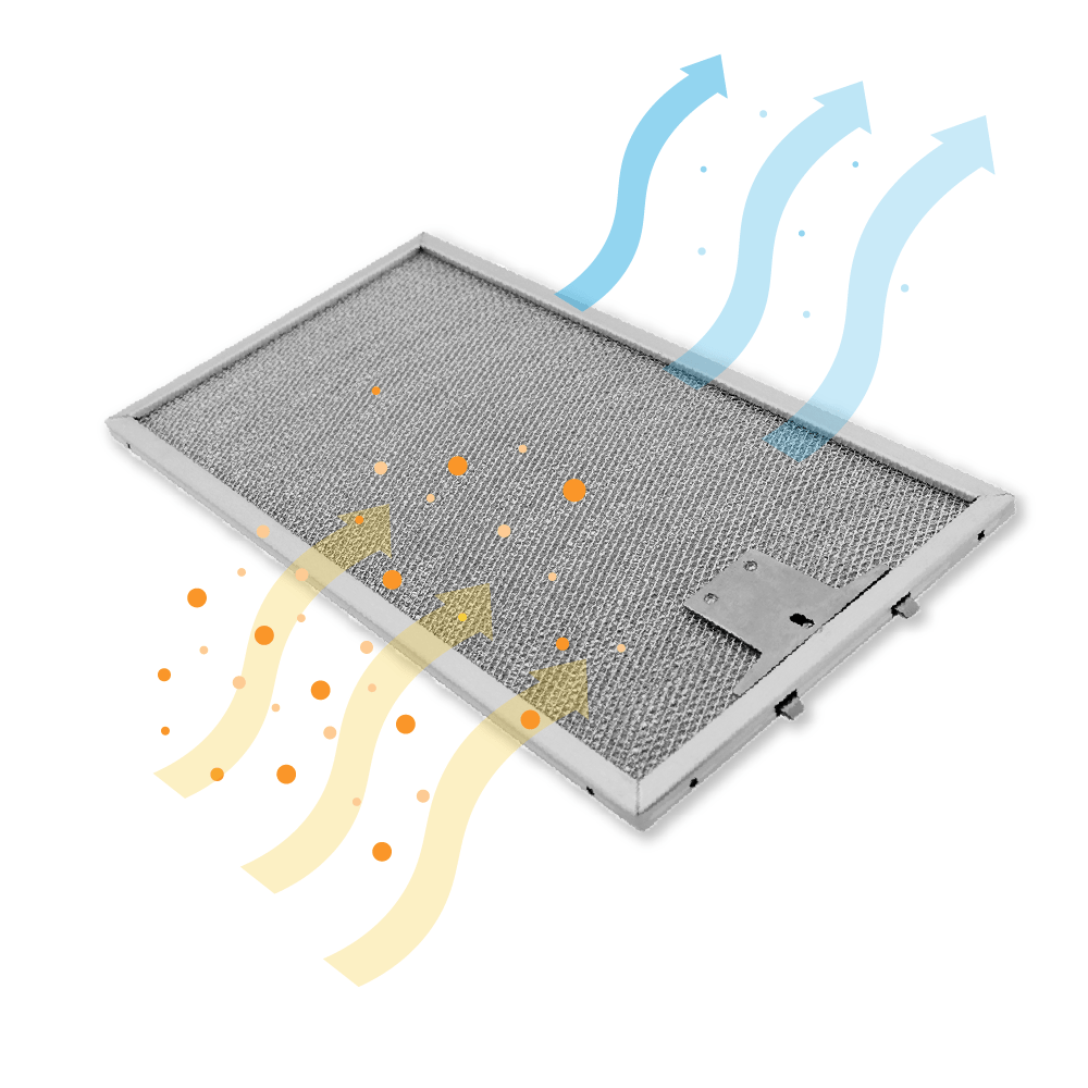 Metaalfilter 320x171mm geschikt voor Miele 8258211
