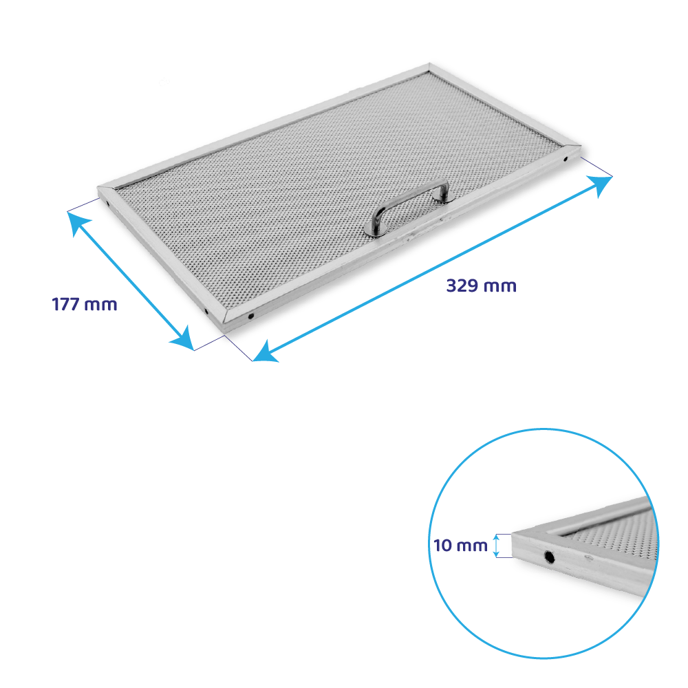 Whirlpool Metaalfilter 327x177x9mm 480122101731