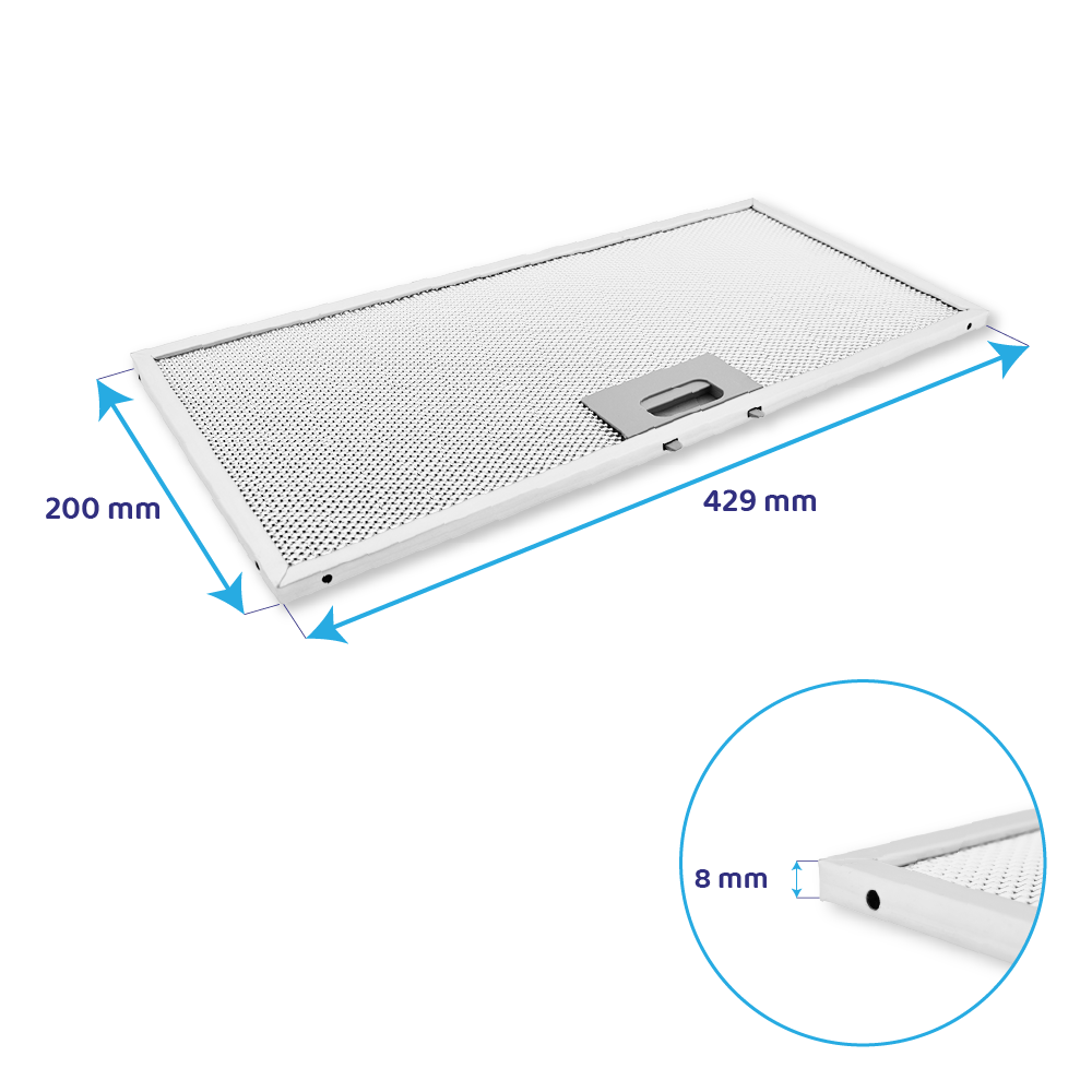 Elica Metaalfilter 200x429mm GRI0088006A