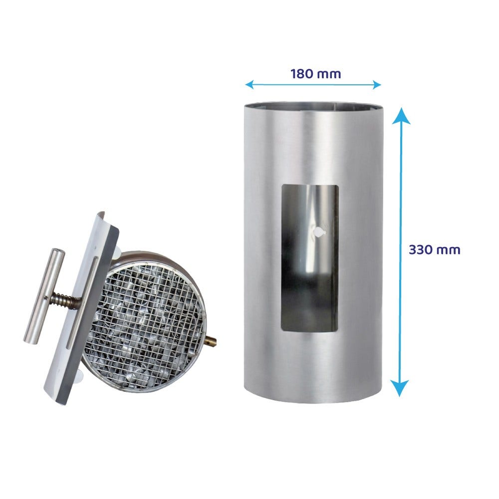 ABCAT® Houtrookfilter Ø180x330mm RVS 