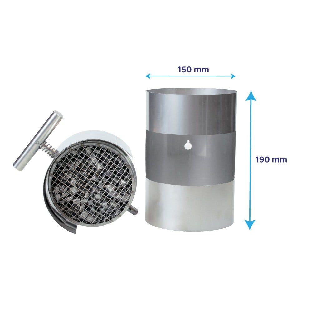 ABCAT® Houtrookfilter Achterafvoer Ø150x190mm RVS