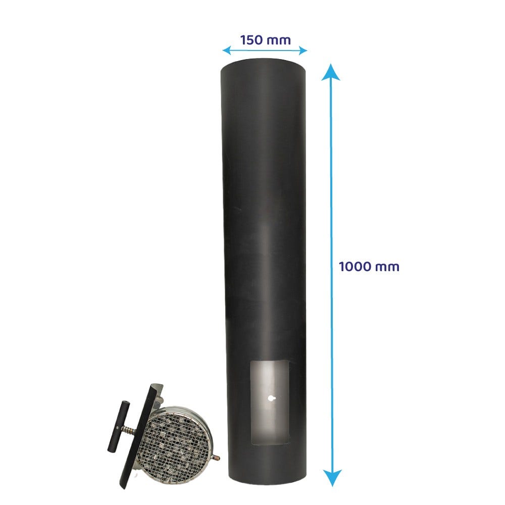 ABCAT® Houtrookfilter Ø150x1000x2mm Zwart