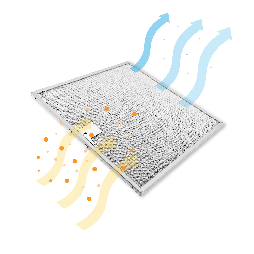 Metaalfilter 350x350mm geschikt voor Ikea Följande / OMNEJD