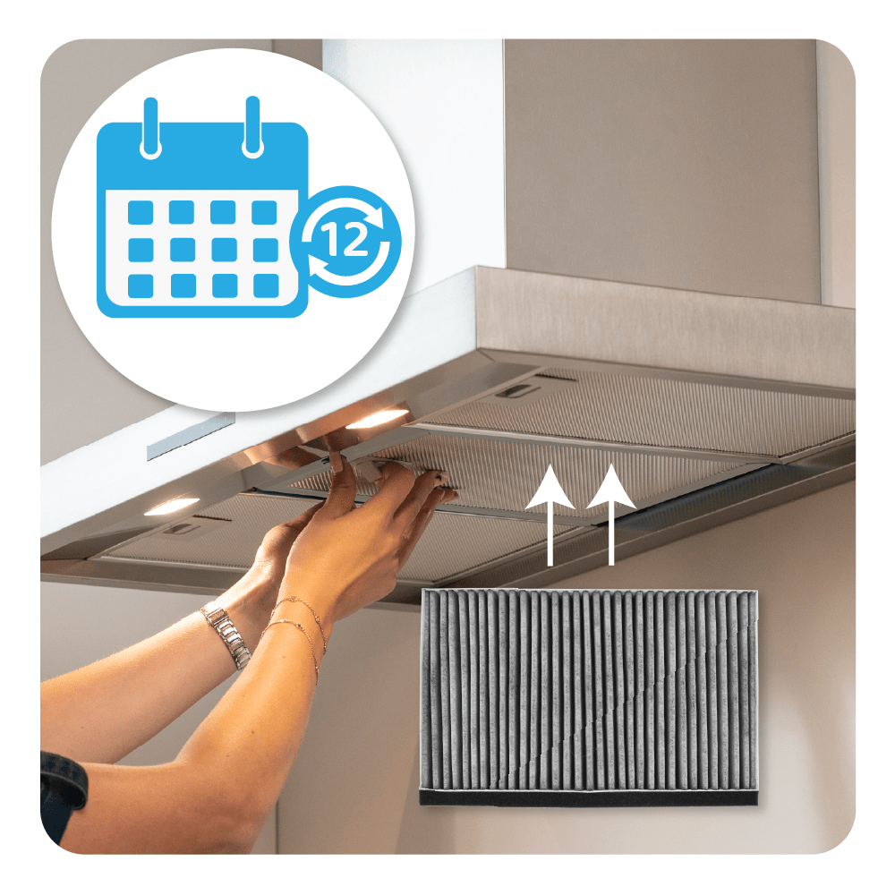 CleanAir Koolstoffilter geschikt voor Bosch 11049702 / 11026771 / DHZ5346 voor schachtbreedte van 345 mm