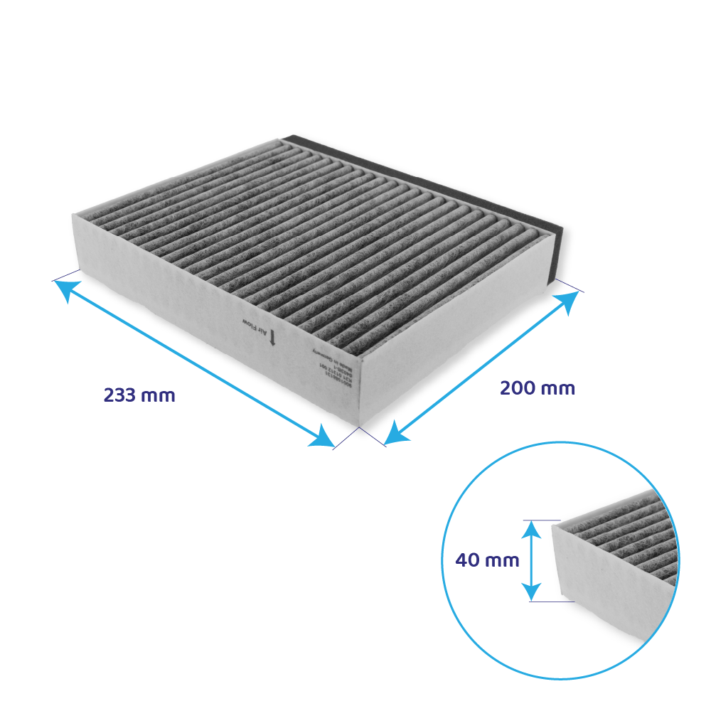 Blaupunkt CleanAir Koolstoffilter 17006595 voor schachtbreedte van 260 mm