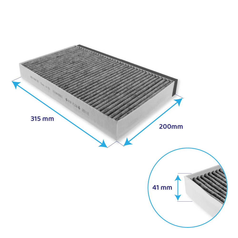 Bosch CleanAir Koolstoffilter 11049702 / 11026771 / DHZ5346 voor schachtbreedte van 345 mm