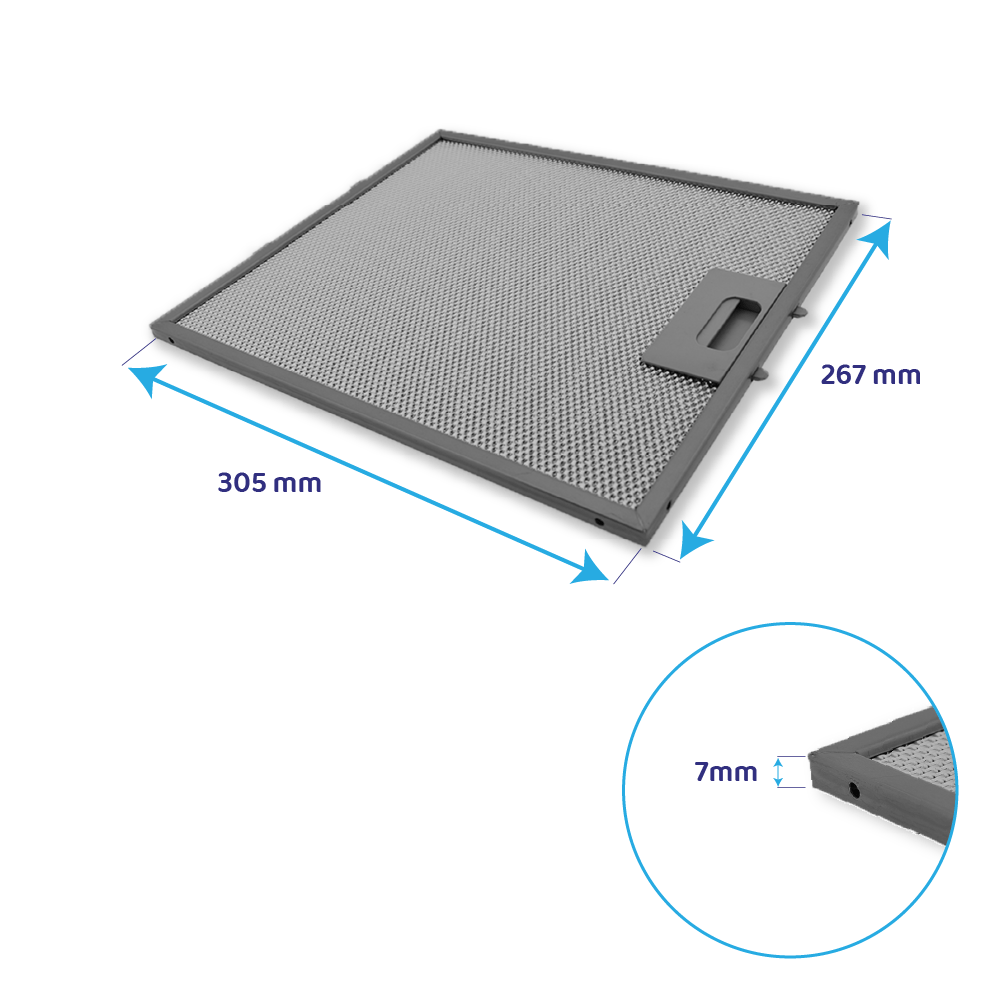 Metaalfilter 305x267mm geschikt voor Ikea 480122102168