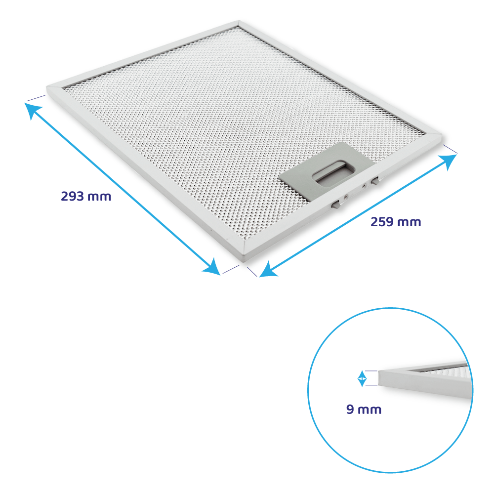 Metaalfilter 259x293mm 10032232 geschikt voor Klarstein (2St.)