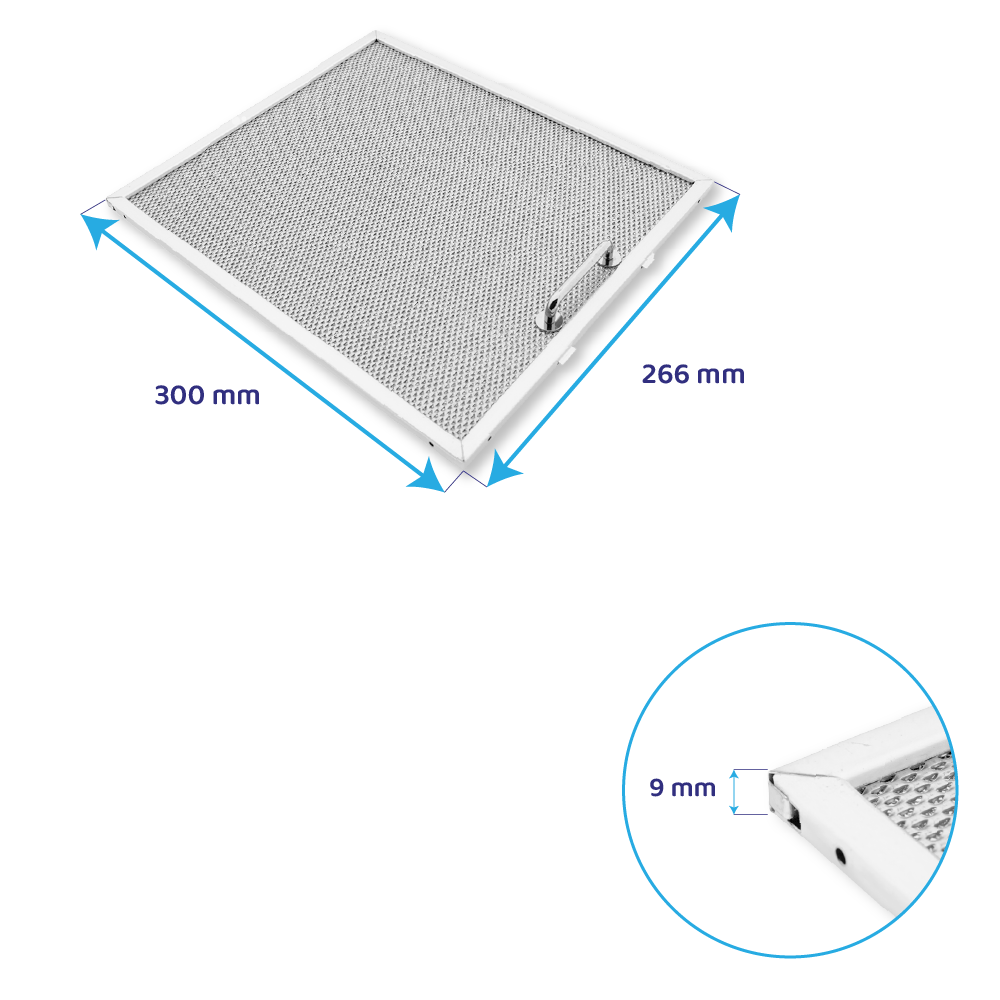 Whirlpool Metaalfilter 300x266mm 481948048172